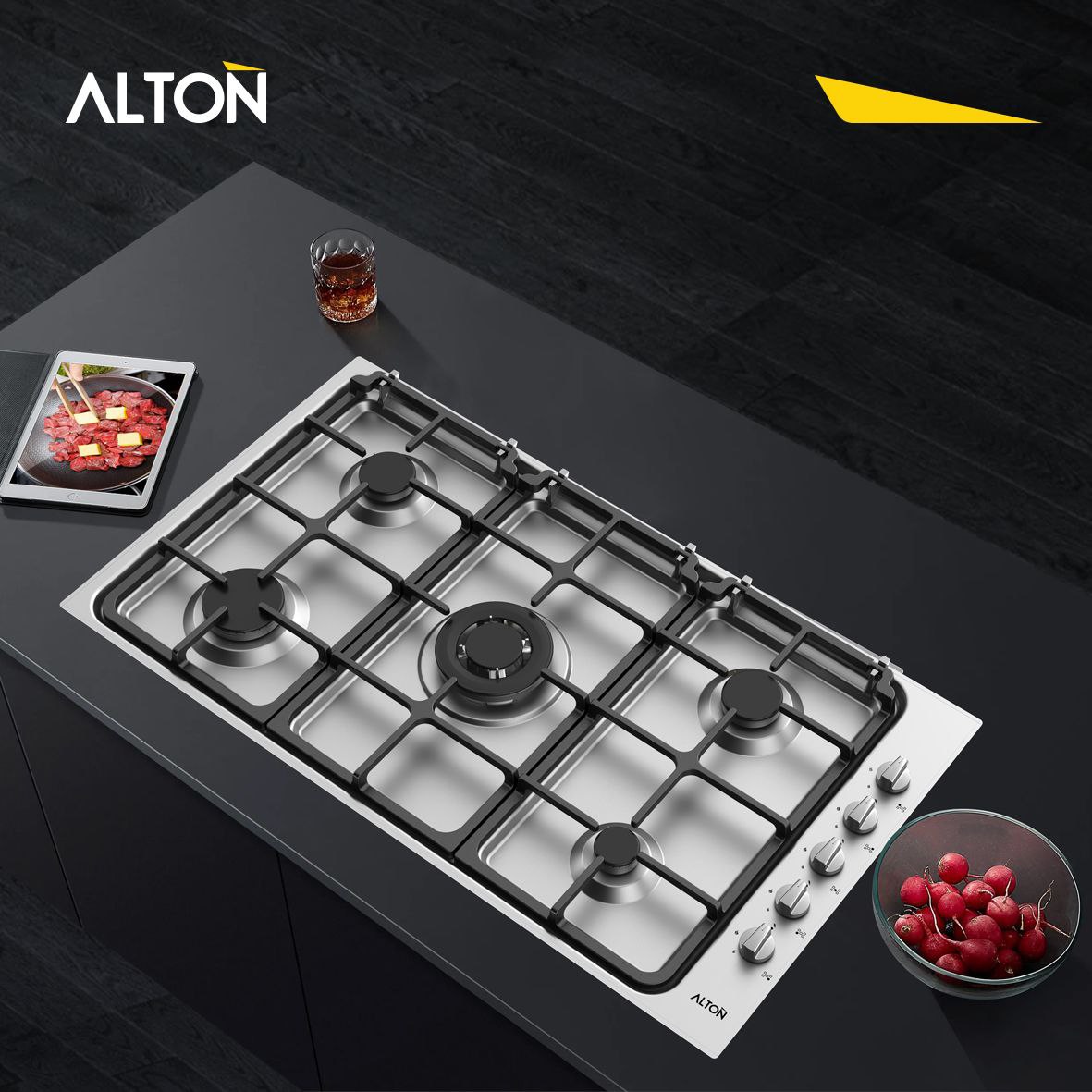 اجاق گاز استیل توکار flush mounted  مدل : S-521