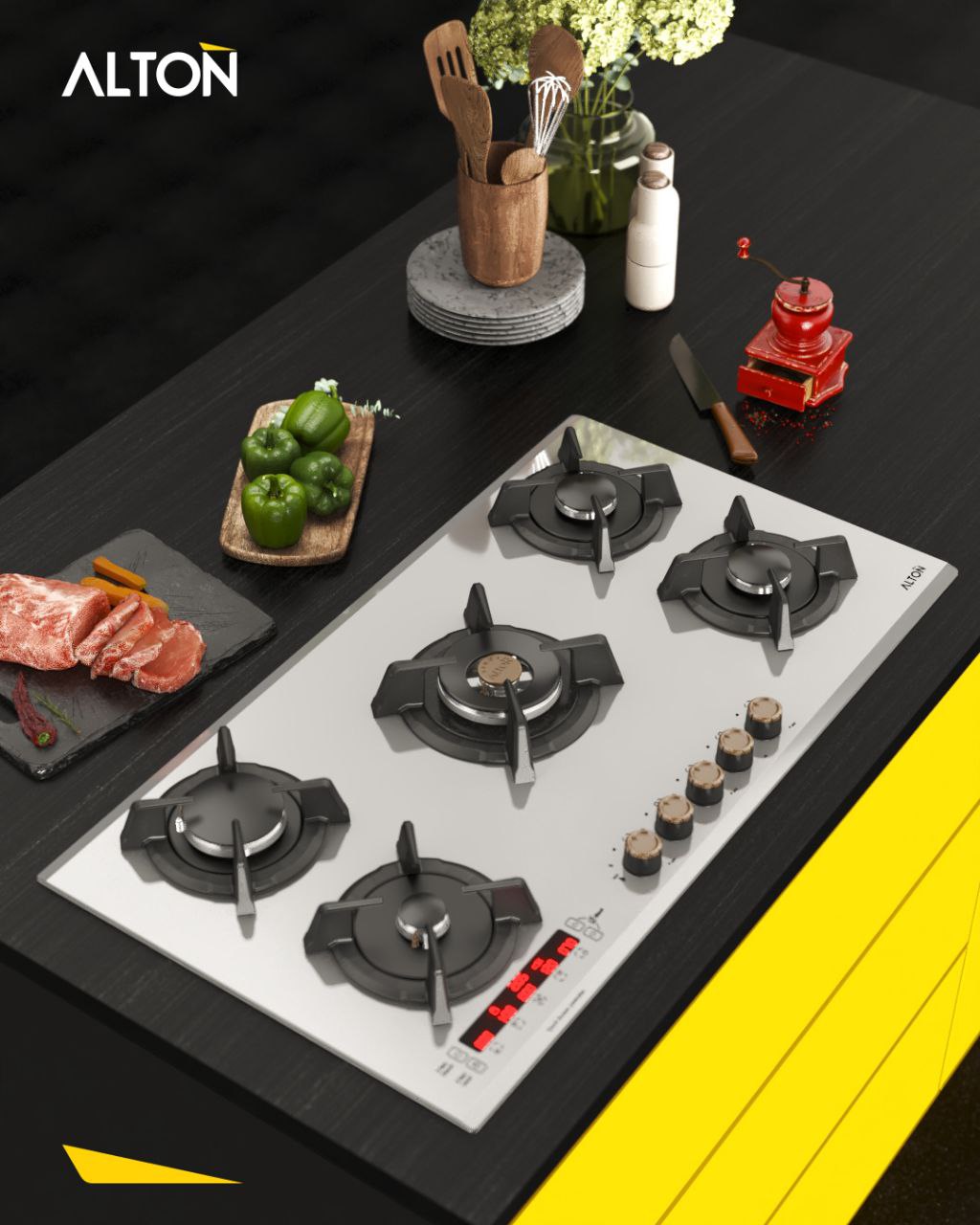 اجاق گاز شیشه ای توکار  مدل : IG-534DW