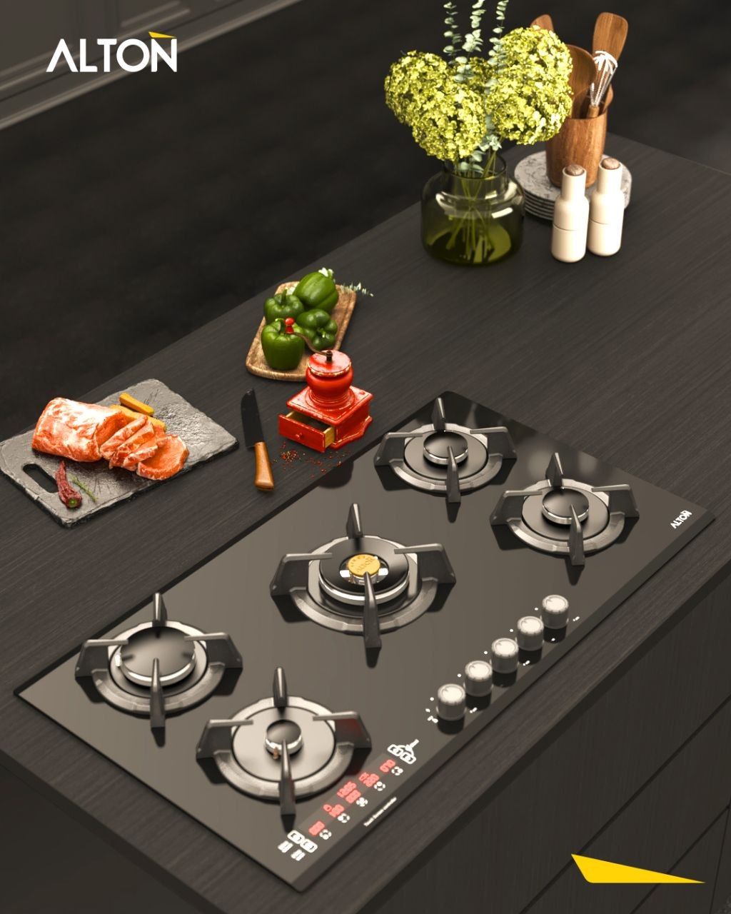 اجاق گاز شیشه ای توکار  مدل : IG-534DB